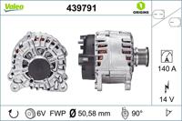 Dynamo / Alternator NEW ORIGINAL PART VALEO, Spanning (Volt)14V, u.a. für VW, Seat, Skoda, Audi