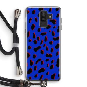 Blue Leopard: Samsung Galaxy J8 (2018) Transparant Hoesje met koord