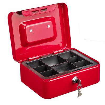 HI Geldkist met sleutel - rood - 20 x 16 x 9 cm - Geldlades