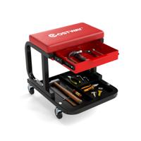 Rollende Werkplaatskruk met een Draagvermogen van 185 kg Gevoerde Mechanische Zitting met Lade Rood Rollende Werkplaatskruk met een Draagvermogen van 185 kg Gevoerde Mechanische Zitting met Lade Rood