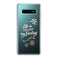 Tough Life: Samsung Galaxy S10 Plus Transparant Hoesje Tough Life: Samsung Galaxy S10 Plus Transparant Hoesje