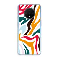 Colored Zebra: OnePlus 7T Transparant Hoesje