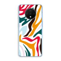 Colored Zebra: OnePlus 7T Transparant Hoesje - thumbnail