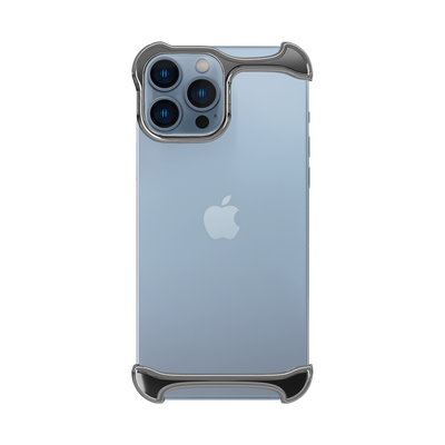 Arc Pulse - Dubbelzijdige Titanium Bumper Case - iPhone 13 Pro Max - Zilver