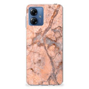 Motorola Moto G14 TPU Siliconen Hoesje Marmer Oranje