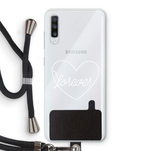 Forever heart pastel: Samsung Galaxy A70 Transparant Hoesje met koord
