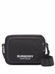 Burberry sac porté épaule à logo imprimé - Noir