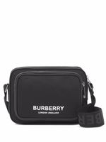 Burberry sac porté épaule à logo imprimé - Noir