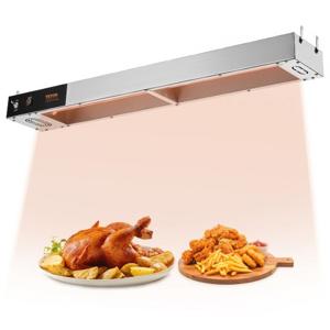 VEVOR Frieten Voedselverwarmer, 850W Commerciële Strip Voedselverwarmerlamp, Elektrisch RVS Warm Licht Afgiftestation, Overhead Frietenverwarmer voor Frietenbuffet Keuken Restaurant,