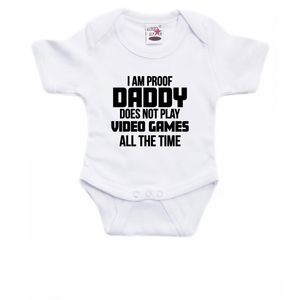 Proof daddy does not only play games cadeau baby rompertje wit jongen/meisje
