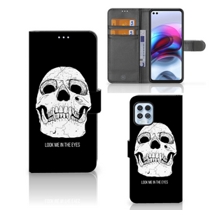 Telefoonhoesje met Naam Motorola Moto G100 Skull Eyes