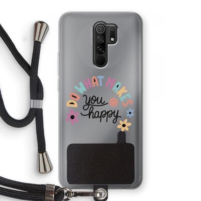 Happy days: Xiaomi Redmi 9 Transparant Hoesje met koord