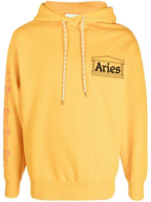 Aries hoodie à logo brodé - Jaune