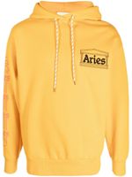 Aries hoodie à logo brodé - Jaune - thumbnail