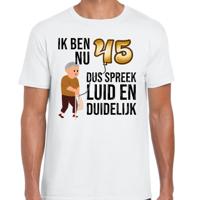 Cadeau T-shirt heren - leeftijd 45 jaar - wit - luid en duidelijk - verjaardagsfeest