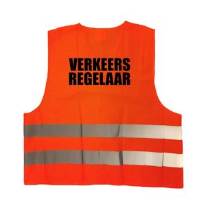 Verkeersregelaar vestje / hesje oranje met reflecterende strepen voor volwassenen