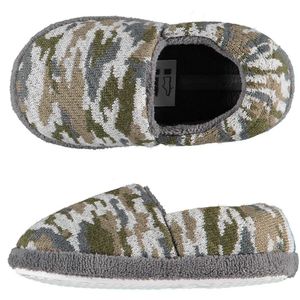 Jongens instap slippers/pantoffels army groen maat 27-28