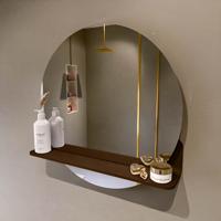 MONDIAZ SPOT spiegel rond 60cm met Spiegelplanchet kleur Rust. MONDIAZ SPOT spiegel rond 60cm met Spiegelplanchet kleur Rust.