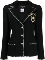 CHANEL Pre-Owned veste boutonnée à patch logo (2005) - Noir - thumbnail