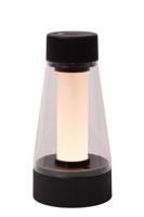 Lucide LORALI - Oplaadbare Tafellamp Binnen/Buiten - Accu/Batterij - Ø 7,7 cm - LED Dimb. - 1x1,2W 2600K/3000K - IP44 - Zwart