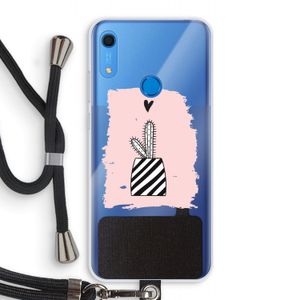 Zwart-wit cactus: Huawei Y6s Transparant Hoesje met koord