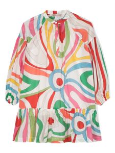 PUCCI Junior robe en coton à rayures - Tons neutres