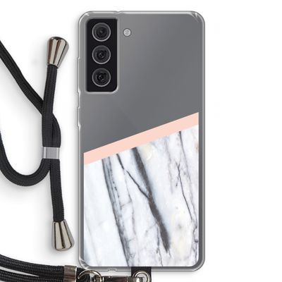 A touch of peach: Samsung Galaxy S21 FE Transparant Hoesje met koord