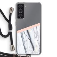 A touch of peach: Samsung Galaxy S21 FE Transparant Hoesje met koord