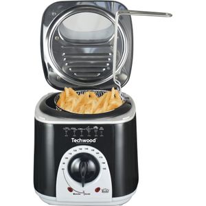 Techwood TFF-86 friteuse Enkel 1 l Vrijstaand 950 W Frituurpan Zwart, Grijs