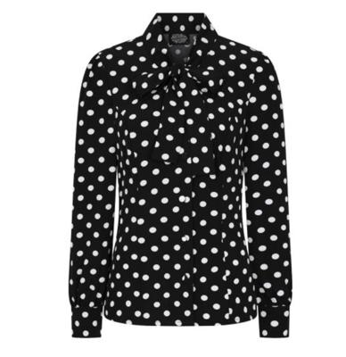Hearts & Roses Laila Polka Dot Blouse Black White-S Hearts & Roses Laila Polka Dot Blouse Black White-S