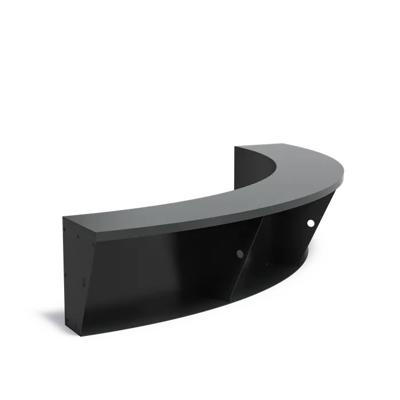 Keerwand aluminium binnenbocht 200x200x50cm. brede bovenrand