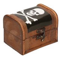 Houten piratenkistje 11 cm - thumbnail