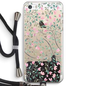 Sierlijke bloemen: iPhone 5 / 5S / SE Transparant Hoesje met koord
