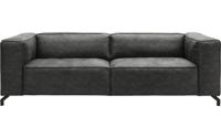 Goossens Bank Calvin grijs, micro leer, 3,5-zits, modern design