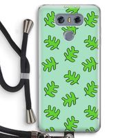 Groene blaadjes: LG G6 Transparant Hoesje met koord