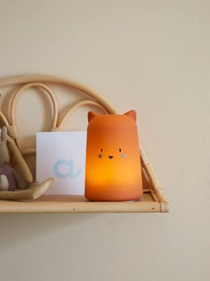 Nachtlamp Vos bruin midden uni met decor