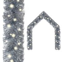 VidaXL Kerstslinger met led-lampjes 10 m zilverkleurig - thumbnail