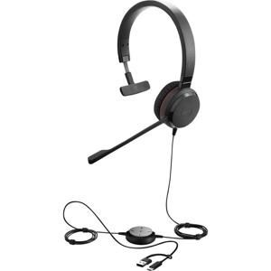 Jabra Evolve 30 II On Ear headset Telefoon Kabel Mono Zwart Noise Cancelling, Ruisonderdrukking (microfoon) Headset, Volumeregeling, Microfoon uitschakelbaar