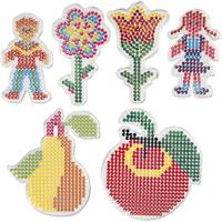 Creativ Company Onderplaat, bloemen, meisje, jongen, appel en peer, afm 8,5x14-14x16 cm, medium, 6 stuk/ 1 doos