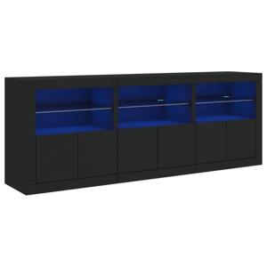 vidaXL Dressoir met LED-verlichting 181,5x37x67 cm zwart