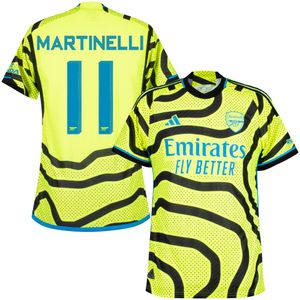 Arsenal Authentic Heat.RDY Shirt Uit 2023-2024 + Martinelli 11 (Cup Bedrukking)