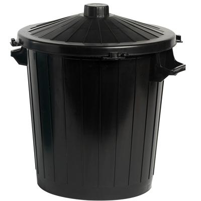 Vuilnisbak/prullenbak emmer met deksel - 50 liter - zwart - 51 x 65 cm - kunststof
