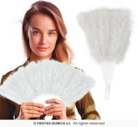 Glamour waaier pluche wit