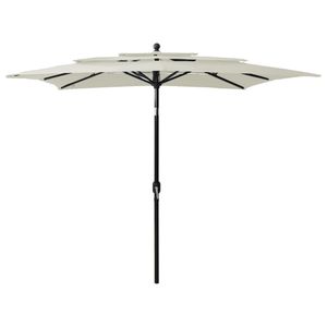 VidaXL Parasol 3-laags met aluminium paal 2,5x2,5 m zandkleurig