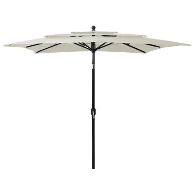 VidaXL Parasol 3-laags met aluminium paal 2,5x2,5 m zandkleurig