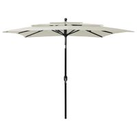 VidaXL Parasol 3-laags met aluminium paal 2,5x2,5 m zandkleurig