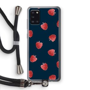 Framboosjes: Samsung Galaxy A31 Transparant Hoesje met koord