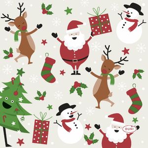 40x stuks kerst thema tafel servetten 24 x 24 cm