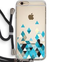 Gekleurde driehoekjes blauw: iPhone 6 PLUS / 6S PLUS Transparant Hoesje met koord