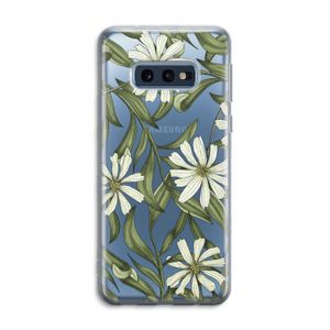Wit bloemenpatroon: Samsung Galaxy S10e Transparant Hoesje